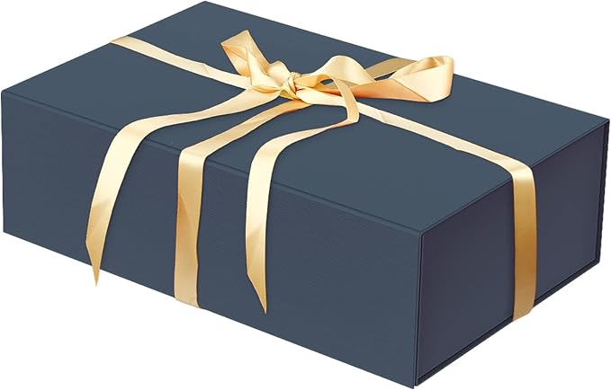 Luxury Large Gift Box 13.8"x9"x4.3" Storage Box Ribbon Magnetic Closure for Luxury Packaging Box for Mother's Day, Birthdays, Bridal Gifts,Weddings