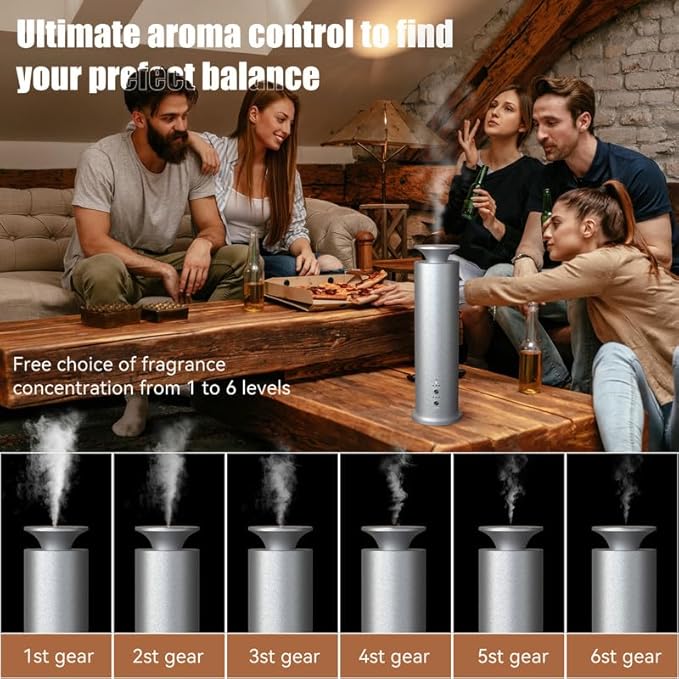 Waterless Diffuser Machine Scent Air Machine Covers 1800 Sq Ft for Home Diffusers Essential Oil Diffusers Studio Scent Diffuser Large Room Fragrance App Remote Control Capacity 3.5 Oz Black Knight