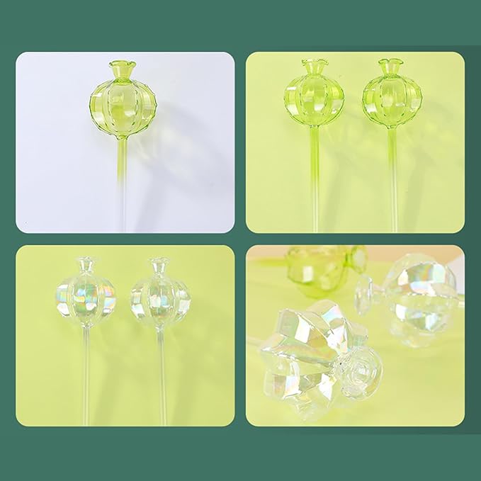 3pcs Glass Plant Self-Watering Bulb Automatic Planter Insert Potted Plant Pomegranates Globes Device Mushroom Watering Globes