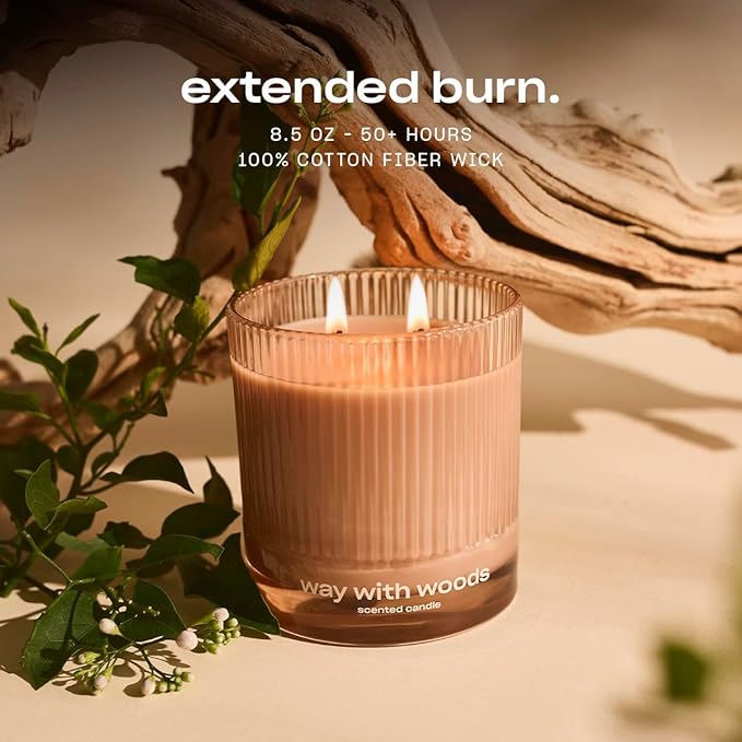 Way with Woods Luxury Scented Candle by Snif, Inviting, Crisp Scent, 50+ Hours, 100% Cotton Fiber Wicks, Soy Wax Blend, Non-Toxic, Vegan, 8.5 oz