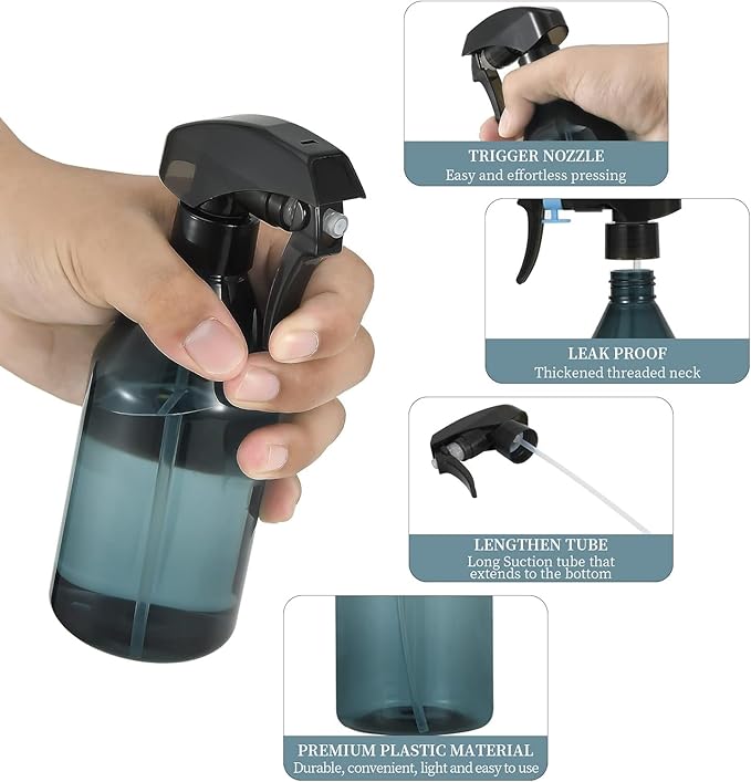 driew Plant Mister Spray Bottle, 10oz Plant Spray Bottle for Plants Misting Bottle Plant Water Spray Bottle Fine Mist Spray Bottle -Clear Blue,6 Pack