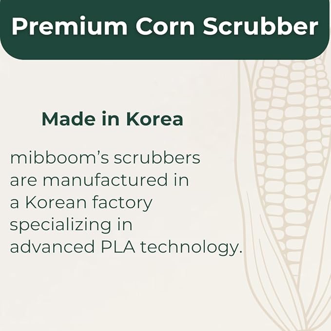 mibboom's Dish Scrubbers – Non-Scratch, Reusable Kitchen Sponges for All-Purpose Cleaning, Made in Korea, 4 Pack (7.6 x 7.4 in)