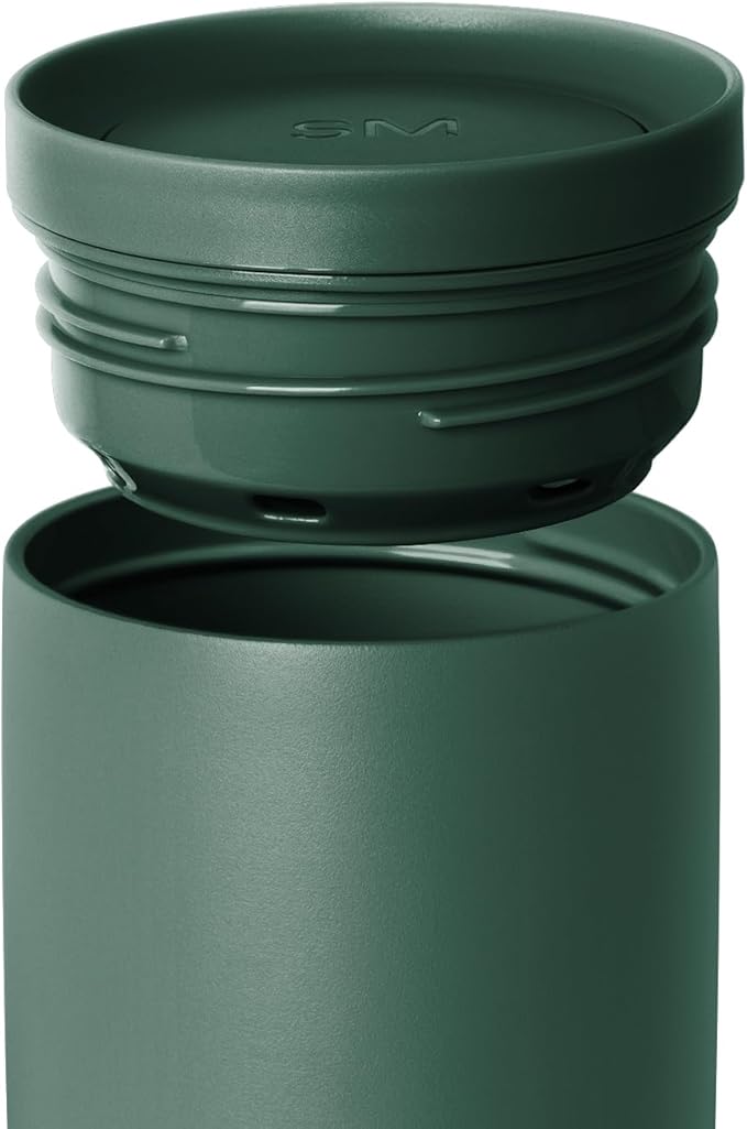 Simple Modern Travel Coffee Mug Tumbler with 360° Lid | Ceramic-Lined Insulated Stainless Steel Cold Brew Iced Coffee Cup | Gifts for Women Men Her Him | Voyager Signature | 16oz | Forest