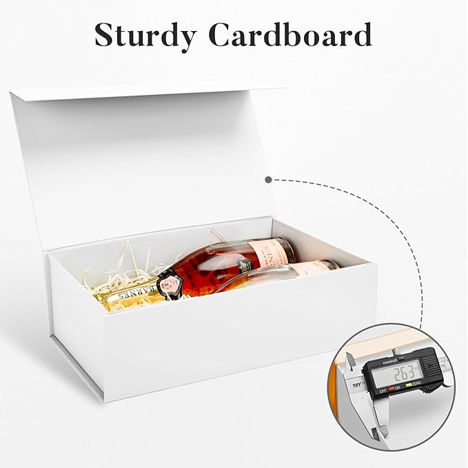 LIFELUM Large Gift Box 14"x8.5"x4.5" Christmas Gift Boxes with Lids for Presents for Anniversary Wedding Proposal Birthday Gift boxes with Shredded Filler Card Ribbon