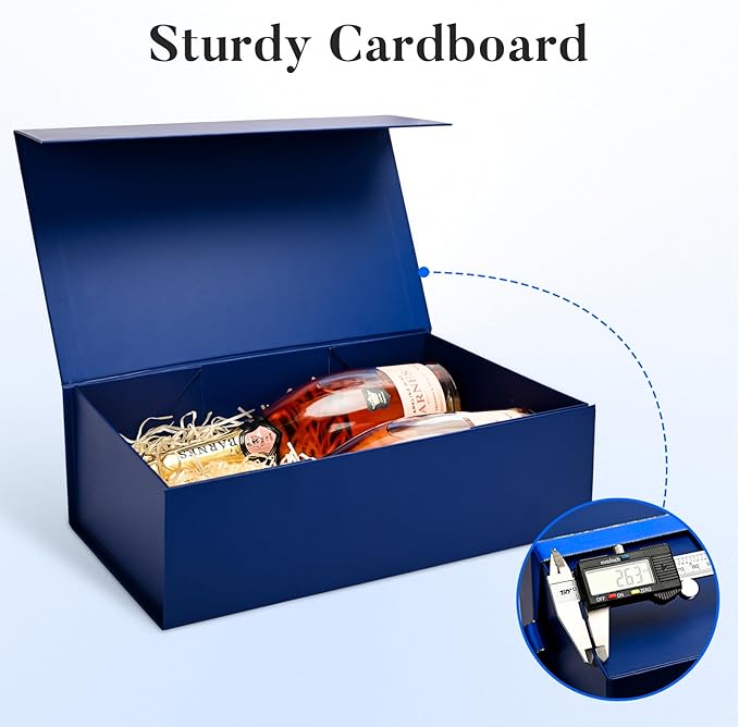 LIFELUM Large Gift Box 14"x8.5"x4.5" Christmas Gift Boxes with Lids for Presents for Anniversary Wedding Proposal Birthday Gift boxes with Shredded Filler Card Ribbon