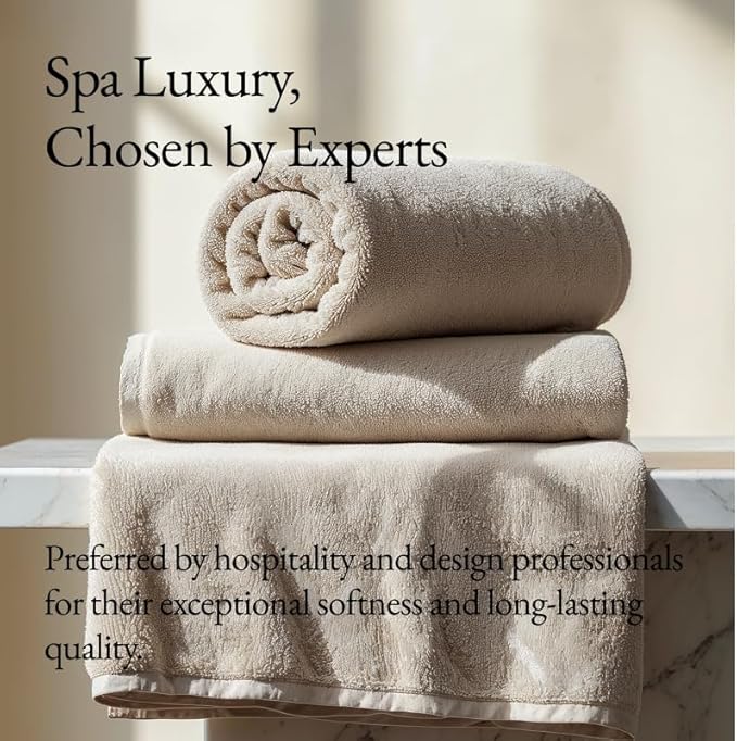 Italic Ultraplush 100% Australian Cotton Towels - Set of 2 Luxury Bath Towels, Quick Dry Plush and Absorbent, Heavy Duty Large Bath Towels, 800GSM Towels for Bathroom & Spa (Sand)