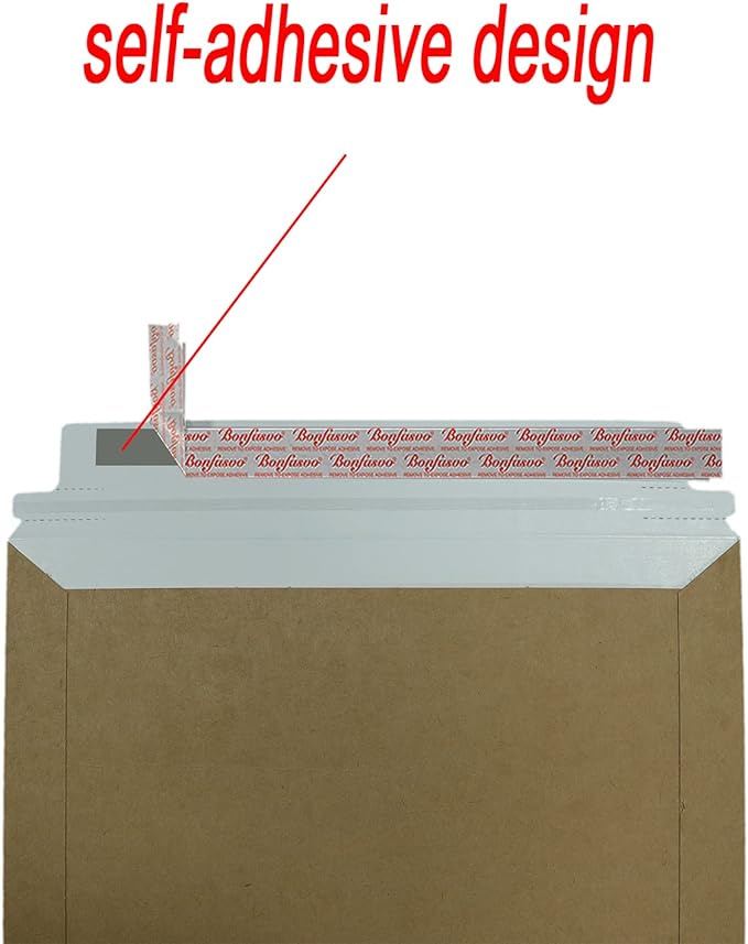 Rigid Mailers 30 Pack 10 x 13.5 inches Brown Self Seal Stay Flat Bulk Cardboard Kraft No Bend Mailers Peel and Seal for Document Photos Pictures Papers Files CD