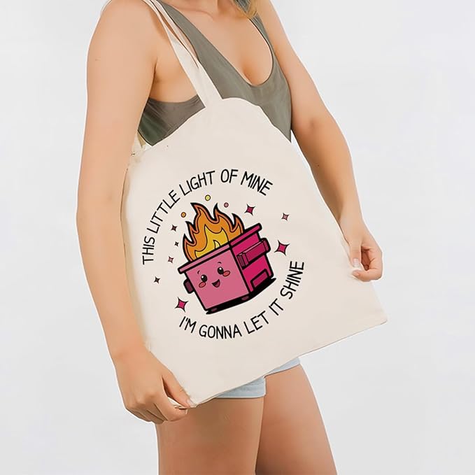 Canvas Tote Bag for Women, I'm Gonna Let It Shine Shoulder Bags, Inspirational Canvas Totes to Work Traveling, Christmas Gifts to Friends and Family, Holiday Gift Bags for Wrap Storage