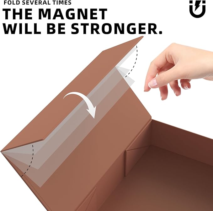 MOZRRO Gift Box 11.5 x 8.2 x 2.3 In Gift Boxes for Presents Magnetic Closure, Gift Boxes with Lids for Presents Birthday Luxury Jewelry T-shirts Gloves Scarves Books Clothes Gift Wrap - Rose Gold