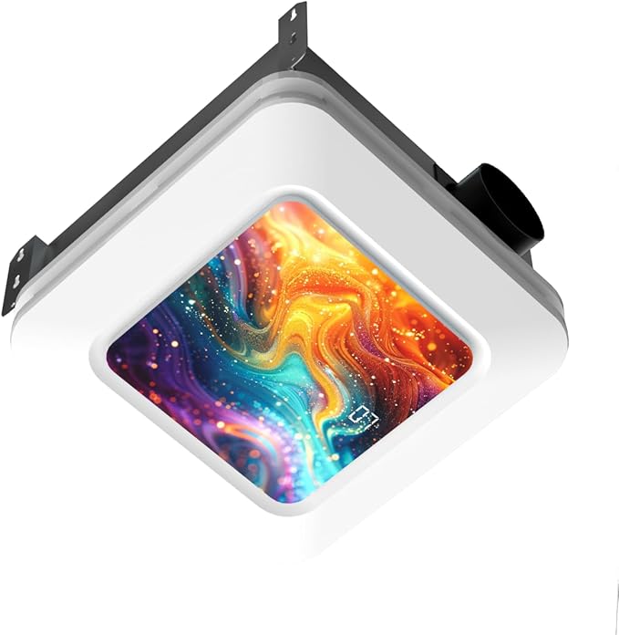 Bathroom Exhaust Fan with Light Humidity Sensor, Bathroom Fan with Humidity Sensor, 230 CFM 1.0 Sone Exhaust Fan, Venlitation Fan with 3CCT LED Light 7 LED Color, Remote Control Easy Install