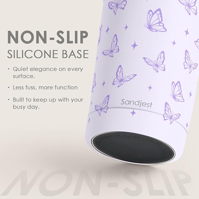 SANDJEST Butterfly Tumbler 20oz, Stainless Steel Travel Cup with Lid, Insulated Coffee Mug, Butterfly Gifts for Women Girls Friends Sisters on Birthday Christmas