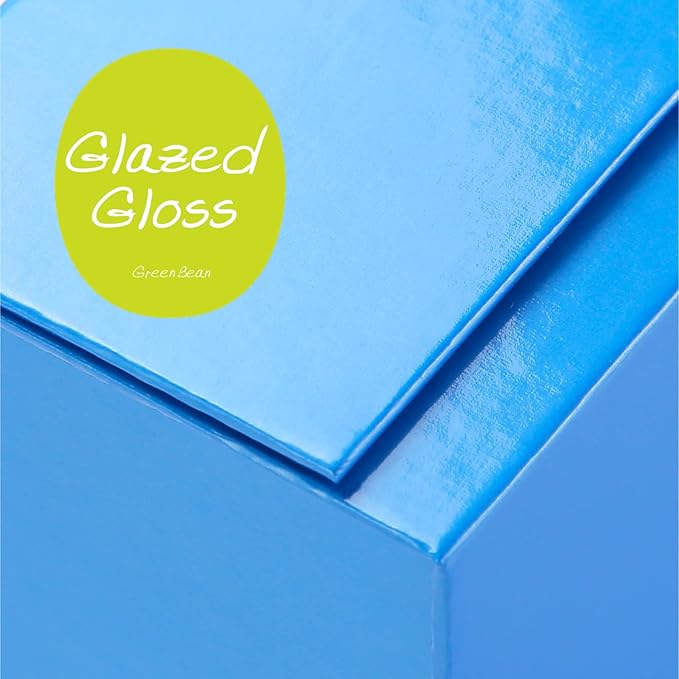 GREEN BEAN Gift Box 11x7.8x2.3 Inches, Blue Gift Box with Lid for Presents, Magnetic Shirt Gift Boxes for Clothes (Glossy Metallic Blue, Polka Dot Design Inside)