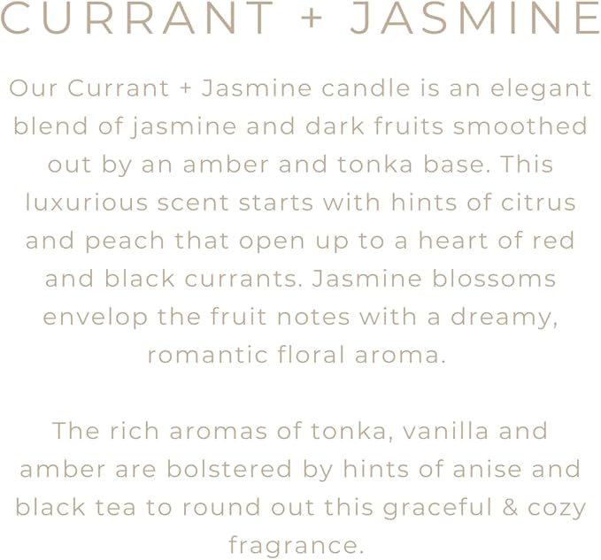 River Birch Candles Currant Jasmine Scented Candle | Premium, All-Natural, Non-Toxic, Soy Candles | 16oz 90 Hr Burn Time | Cozy Relaxing Gifts for Home