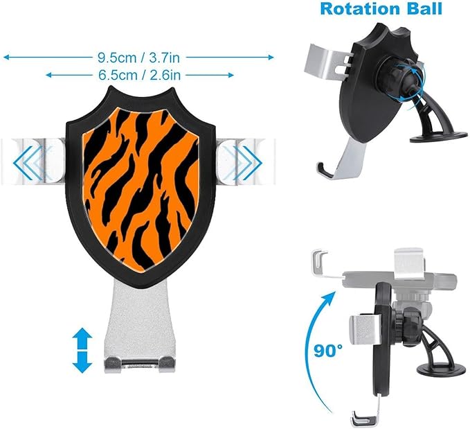 Fashion Phone Holders Phone Mount for Car Dashboard Air Vent Windshield Animal Print Tiger Stripe