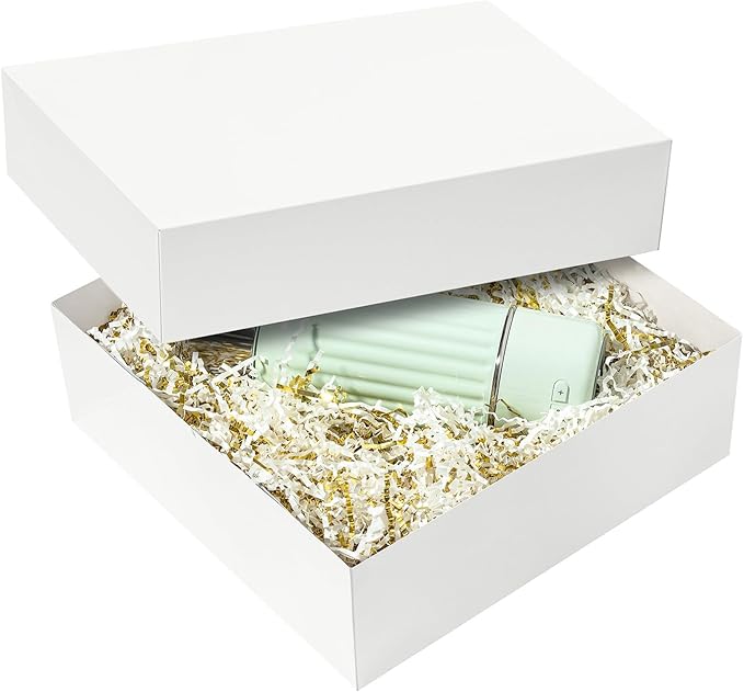 Mefleet 25 Pack 12x12x4 Inches Large Gift Boxes with Lids Bulk Extra Deep Square Shirt Clothes Scarf Box for Christmas Presents, Holidays, Birthday, Wedding Gift Wrapping White