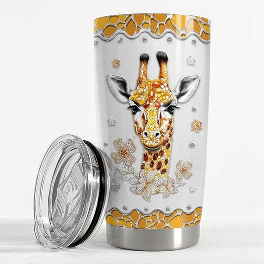 SANDJEST Giraffe Gifts for Women Girls Girrafe Tumbler 20oz Jewelry Drawings Stainless Steel Insulated Tumblers Coffee Travel Mug Cup Gift for Birthday Christmas