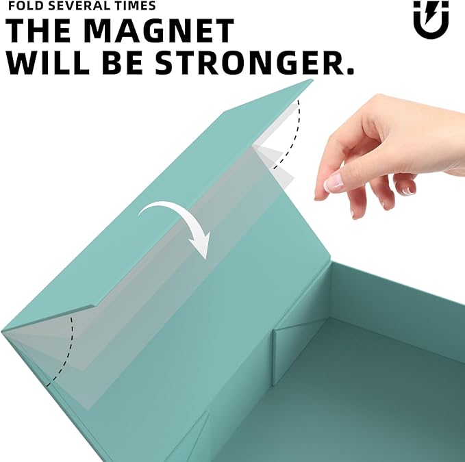 MOZRRO Gift Box 11.5 x 8.2 x 2.3 In Gift Boxes for Presents Magnetic Closure, Gift Boxes with Lids for Presents Birthday Luxury Jewelry T-shirts Gloves Scarves Books Clothes Gift Wrap - Blue