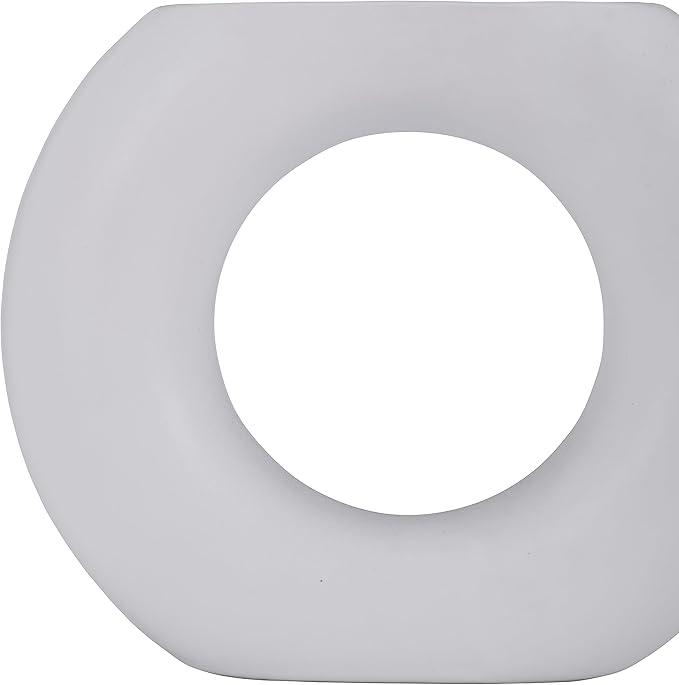 Sagebrook Home Modern Ceramic Vase - Minimalist Round Hollow Stoneware Decorative Accent for Home, Office, Bedroom, Living Room - 5" White