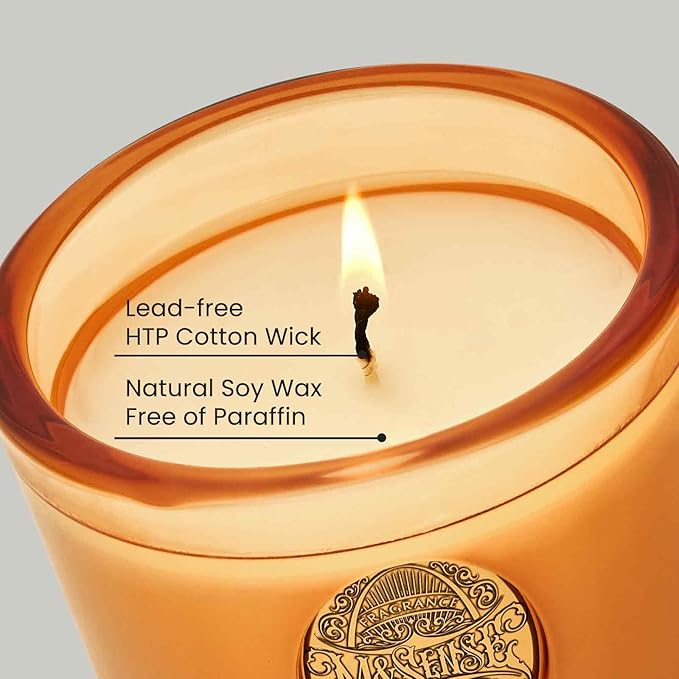 M&SENSE Natural Soy Candle | Basil Ginger & Orange | 9.2 oz, 50H Burn Time | Luxury Scented Candle for Relaxation, Gifting, Home Décor | Ideal for Bedroom, Office, Party Ambiance