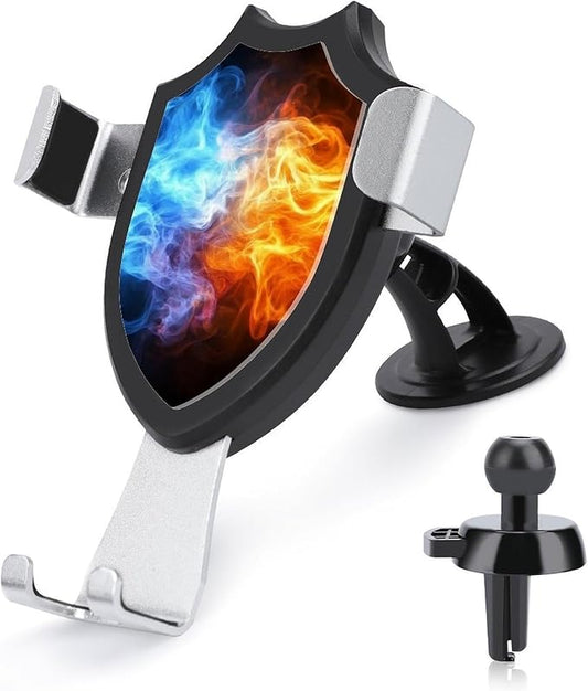 Portable Car Mount Cell Phone Holders for Your Car Accessories for Women Men Red and Blue Fire Black