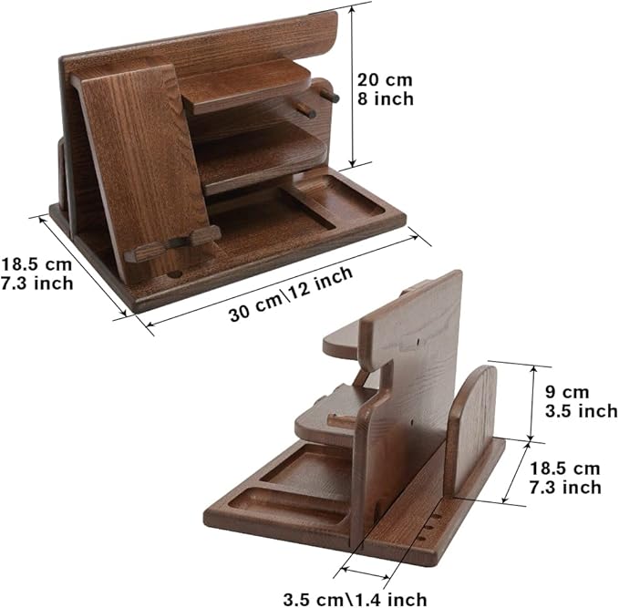 Gifts for Men Christmas, Wood Phone Docking Station, Mens Gifts for Birthday or Gifts for Dad Fathers Day, Desk Workspace Organizer Nightstand Organizer Key for Wallet & Watch Holder Husband Christmas
