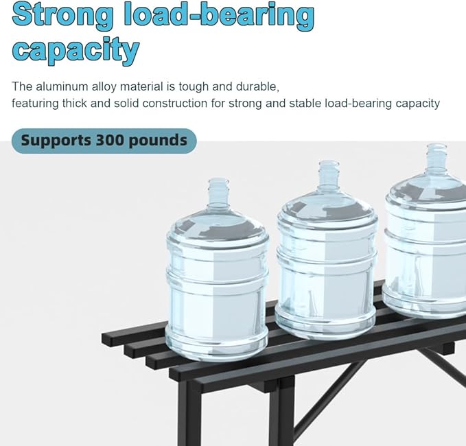 Premium Aluminum Plant Stand - Home Decor & Outdoor Garden Solution with 300 LBS Capacity, L37.8 x W11.4 x H7.9 inch