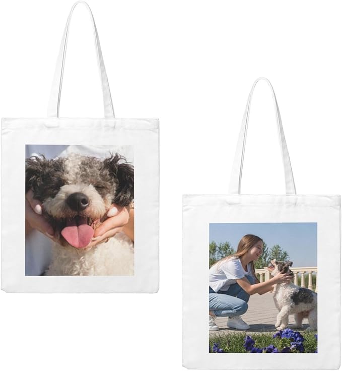 Custom Canvas Tote Bag Double-Sided Personalized with Logo/Text,Customized Bags for Women