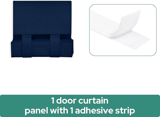 HOMEIDEAS 100% Linen Blackout Sidelight Curtains for Front Door, Side Door Window Curtains, Small Window,Thermal Insulated Covering, 1 Panel, W12 X L40 Inch, Navy