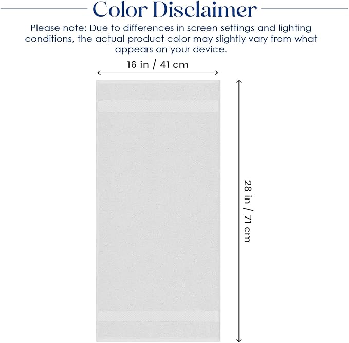 DAN RIVER 6-Pack Premium Hand Towels (16x28 Inches) - 100% Cotton, Ultra Soft, Lightweight, Highly Absorbent Towels for Bathroom, Spa, Gym, Salon, Hotel, and Travel - 550 GSM – White