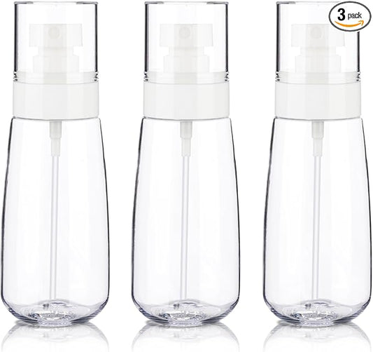 3-Pack Small Spray Bottles, 3.4oz Clear Refillable Plastic Travel Spray Bottles