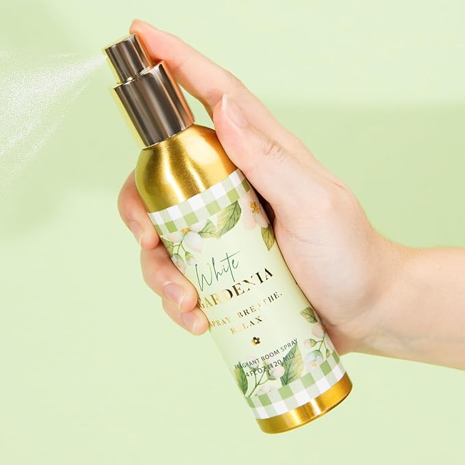 Room Spray, White Gardenia, 4 fl oz, Air Freshener for Home, Long-Lasting Odor Eliminator for Bathroom and Office