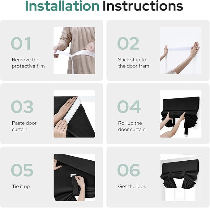 HOMEIDEAS 100% Black Linen Blackout French Door Curtains, Privacy Door Window Curtains, 26 X 72 Inch Room Darkening Blinds, Thermal Insulated Shades for Bedroom, 1 Panel