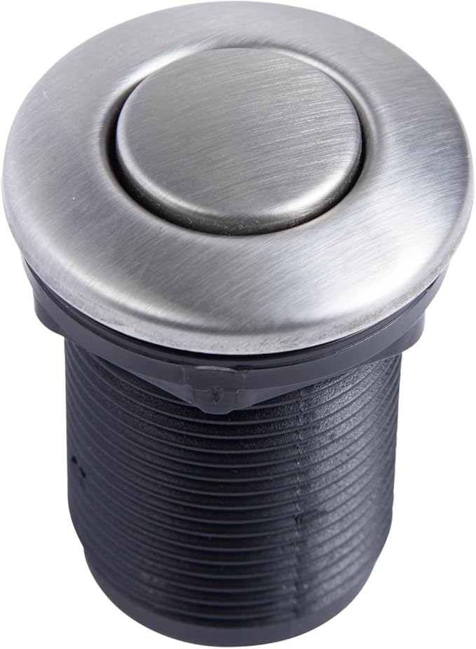 Disposal Air Switch Kit for Garbage Disposal Hands-Free On/Off Control UL Approved Includes 6' Air Tube 1-3/8" Air Button Safe & Convenient for Kitchen No Wiring Needed (Brushed Nickel)