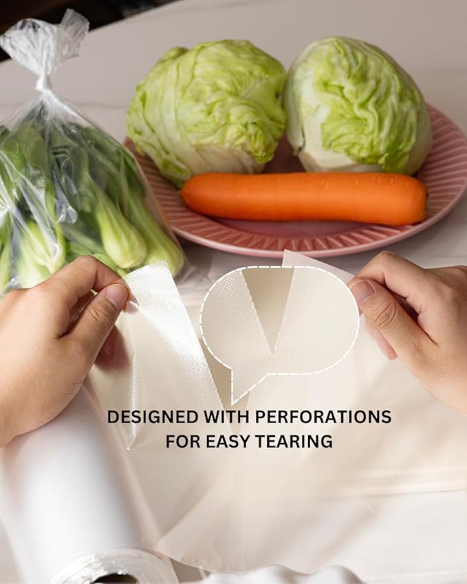 14"x18" 2 Gallon Plastic Produce Bags on a Roll- 350 Bags, Clear Grocery & Bread Bags, Food Contact Safe (X-Large)