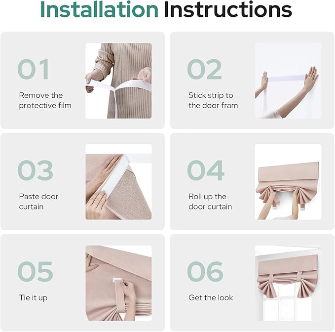 HOMEIDEAS 100% Blush Pink Linen Blackout French Door Curtains, Privacy Door Window Curtains, 30 X 68 Inch Room Darkening Blinds, Thermal Insulated Shades for Bedroom, 1 Panel