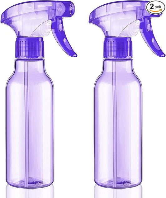 Cosywell Empty Spray Bottles 8.8oz/260ml 2 Pack Plastic Spray Bottle for Cleaning Mist/Stream Refillable Container Water Spraying Bottle for Cooking Hair Care Essential Oils(Purple)