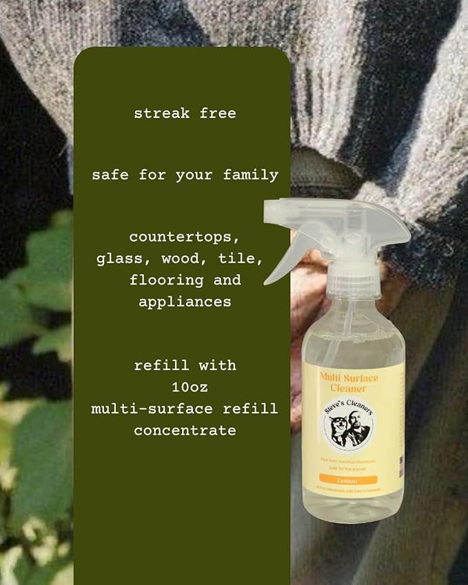 Steve's Cleaners Lemon Multi-Surface Cleaner I Pure Lemon Essential Oil I Biodegradable Spray 10 oz (Pack of 3)