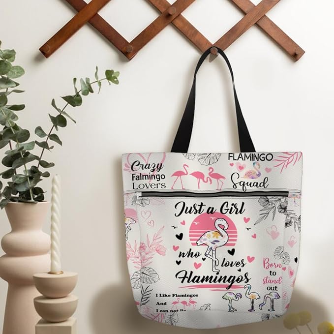 Aesthetic Tote Bag with Zipper & Pockets, Thoughtful Shoulder Bag Gift for Grandma and Women on the Go