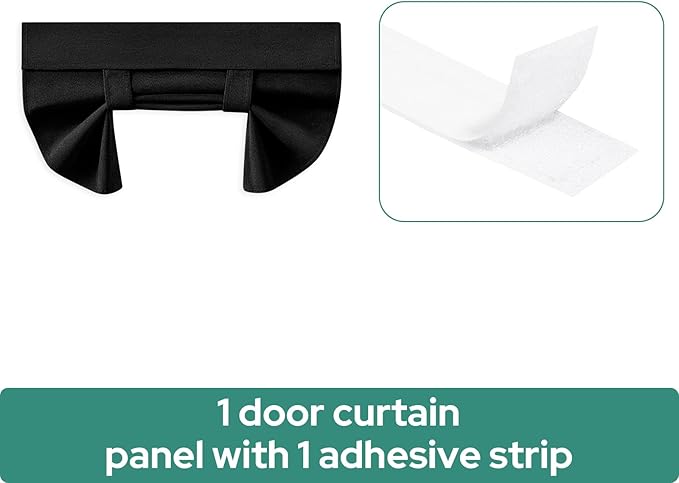 HOMEIDEAS 100% Linen Blackout French Door Curtains, Privacy Small Door Window Curtains, 26 X 20 Inch Shades for Front Window, Thermal Insulated Covering, 1 Panel, Black