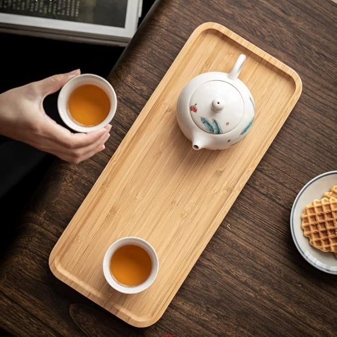 Bamboo Vanity Tray, Bathroom Counter Tray, Toilet Tank Tray, Bathroom Tray for Organizing and Home Decor, 14.2 x 6 x 0.8 inch