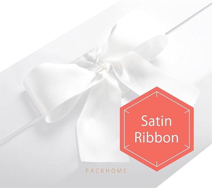 PACKHOME 17x14.5x5.5 Inches, 3 Extra Large Gift Boxes with Lids, Magnetic Closure Boxes with Ribbon for Clothes and Large Gifts (Glossy White)