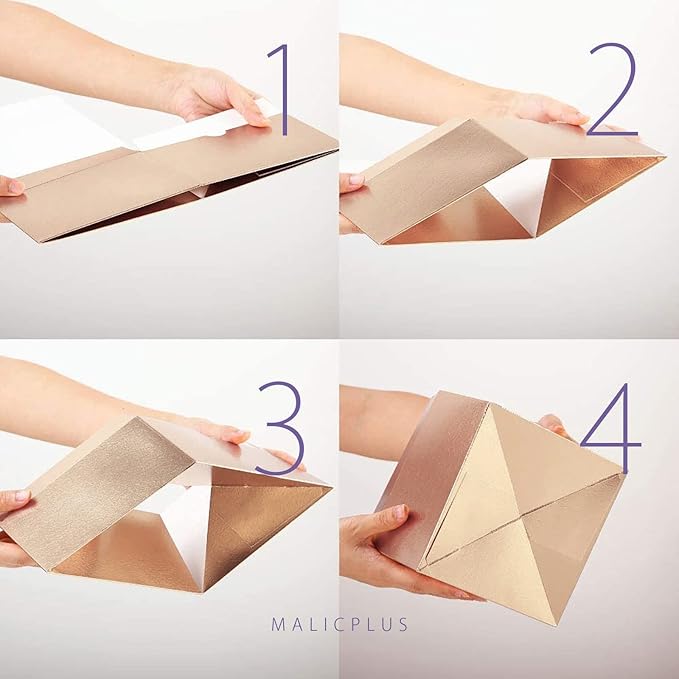 10 Gift Boxes 8x8x4 Inches Gift Boxes with Lids Boxes for Gifts Bridesmaid Proposal Boxes, Rose Gold Gift Boxes Bulk for Light Weight Gifts, Crafting