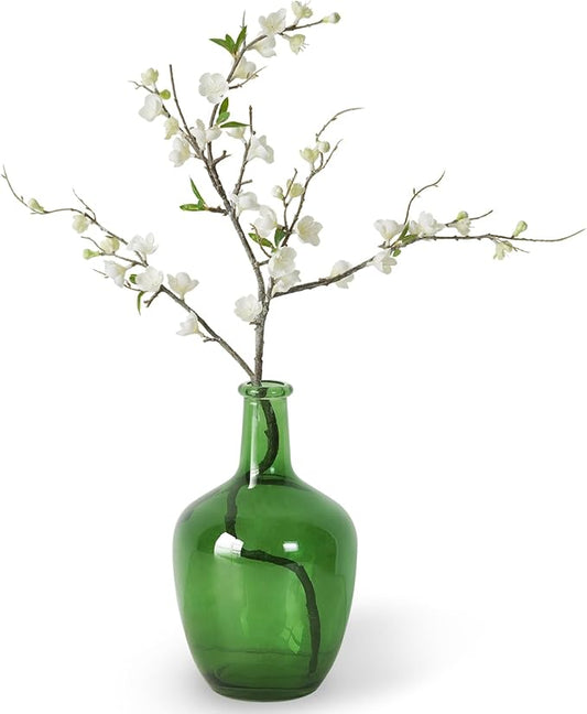 Clear Glass Vase Tall Farmhouse Vase for Branches Glass Vases for Centerpieces in Home Decoration (S-Green)