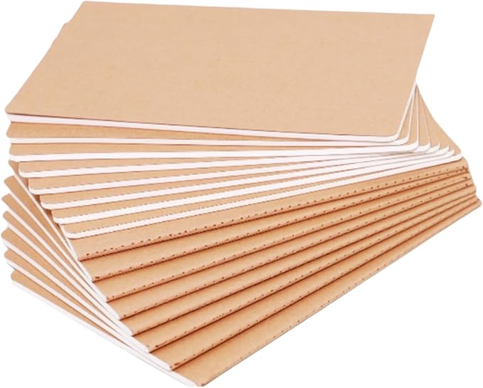 16 Pack Kraft Notebooks, Journals in Bulk for Writing, Blank Paper Sketchbooks, 60 Pages Notebook, 8.3x5.5 Inch, A5 Size, Travel Journal Set, for Gifts, Students and Office Supplies