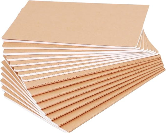 16 Pack Kraft Notebooks, Journals in Bulk for Writing, Blank Paper Sketchbooks, 60 Pages Notebook, 8.3x5.5 Inch, A5 Size, Travel Journal Set, for Gifts, Students and Office Supplies