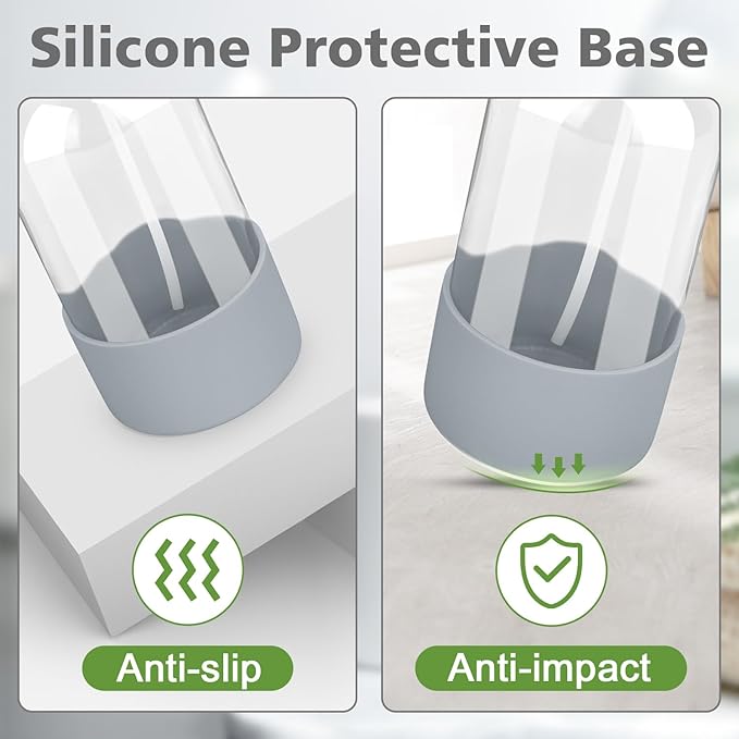 Glass Spray Bottles with Silicone Sleeve Protection, Empty 16 oz Refillable Containers, Reusable Spray Bottles with Adjustable Nozzle for Hair, Cleaning Solutions, Essential Oils 1 Pack Grey