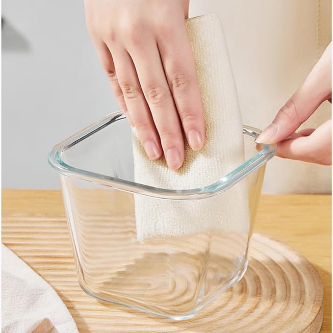 4 Cup Square Glass Food Storage Container with Lids, Square Glass Soup Container with Airtight Lids, 32 OZ Food Prep Bowls for Leftovers, Salad, Microwave、Fridge、Dishwasher Safe (4 Pack)