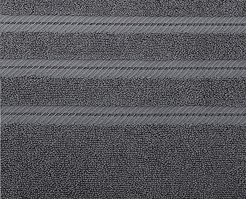 CASA COPENHAGEN Bella 6 Pieces Towel Set- Pinstripe Grey, 600 GSM 2 Bath Towel 2 Hand Towel 2 Washcloth, Designed in Denmark Made of Soft Egyptian Cotton for Bathroom, Kitchen & Shower