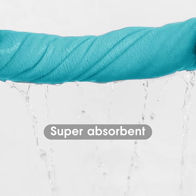 JML Bath Towel, Microfiber Towel Sets 2 Pack (30" x 60") - Large Size, Extra Absorbent, Quick Drying, Multipurpose Use as Bath Fitness Towel, Sports Towels, Yoga Towel, Aquamarine