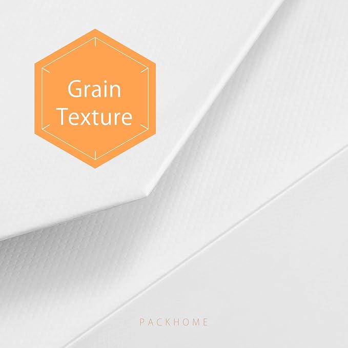 PACKHOME 17x14.5x5.5 Inches, Extra Large Gift Box with Lid, Magnetic Closure Box for Clothes and Large Gifts (Matte White with Grain Texture)